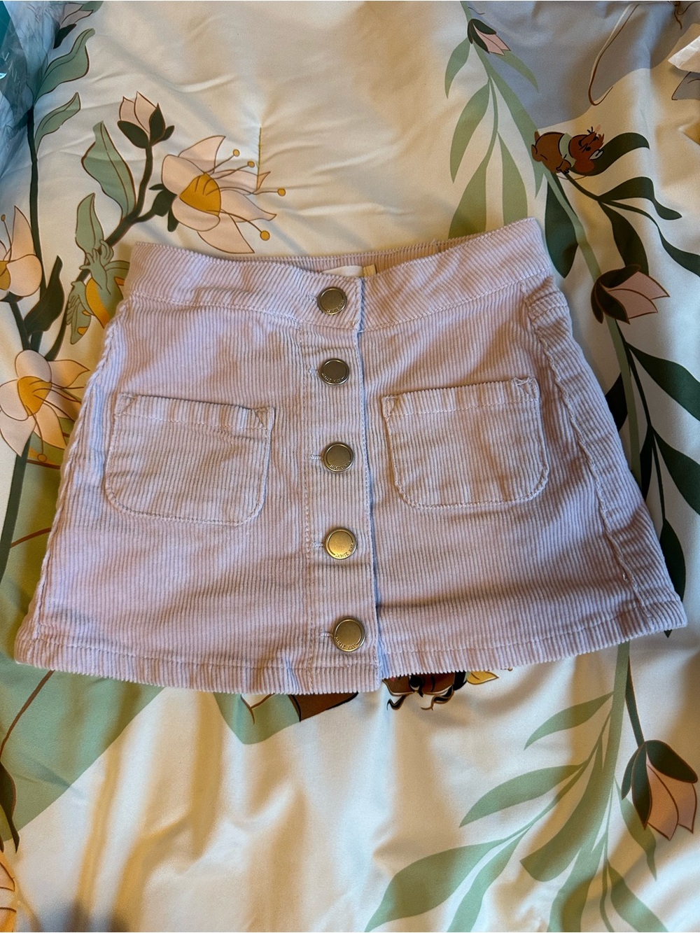 Jamie Kay Lilac Corduroy Button-Front Mini Skirt